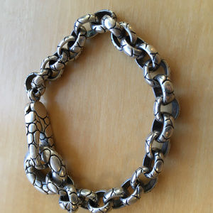 Sterling silver oxidized snake bracelet - 45.2g